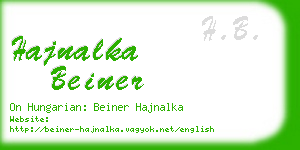 hajnalka beiner business card